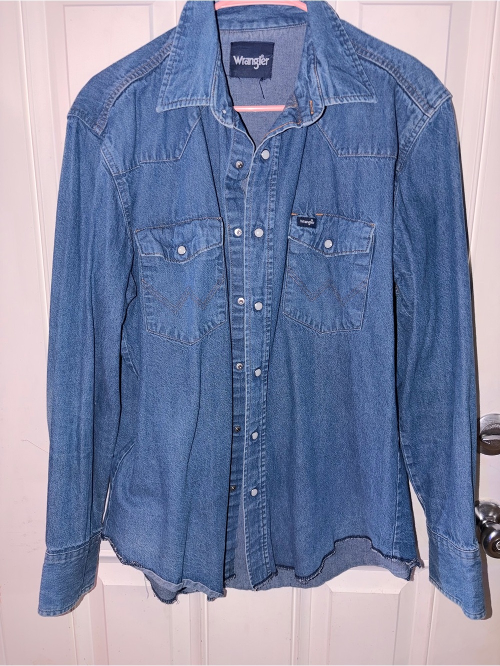 Wrangler Blue Denim Western-style Shirt